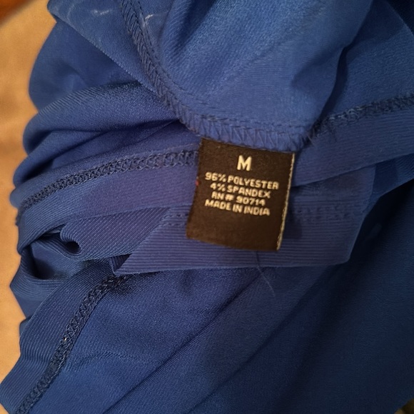 Blue sundress , shoulder straps and sleeves around arms, light and comfortable - Picture 5 of 5